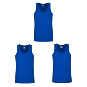 زیرپوش رکابی مردانه برهان تن پوش مدل 14-01 رنگ آبی بسته 3 عددی