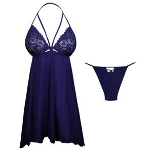 لباس خواب زنانه مدل 5241-2222 رنگ سرمه ای