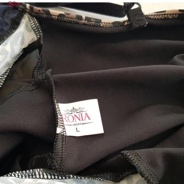 مایو زنانه رونیا مدل پلنگی کد 5027-710 رنگ مشکی