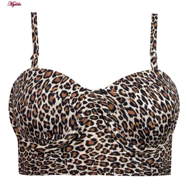 مایو زنانه فیتن فرخ زادی مدل پلنگی فنردار کد 5288-297-2