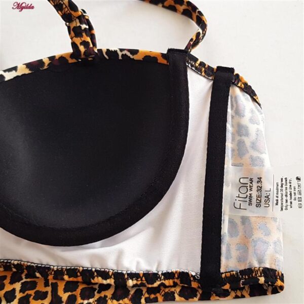 مایو دو تکه زنانه فیتن فرخ زادی مدل پلنگی فنردار کد 5288-297-1