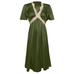 لباس خواب زنانه مدل ساتن 5246-F08 رنگ سبز