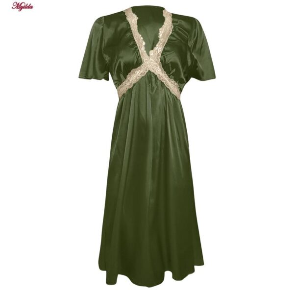 لباس خواب زنانه مدل ساتن 5246-F08 رنگ سبز
