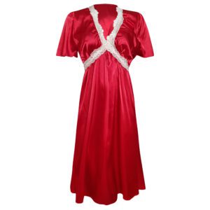 لباس خواب زنانه مدل ساتن 5246-F08 رنگ قرمز