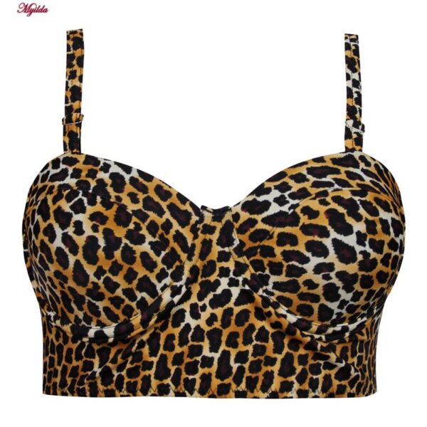 مایو دو تکه زنانه فیتن فرخ زادی مدل پلنگی فنردار کد 5288-297-1