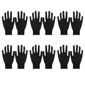 دستکش طاها طب مدل نخی مچ دار کد 5291-3 بسته 6 عددی