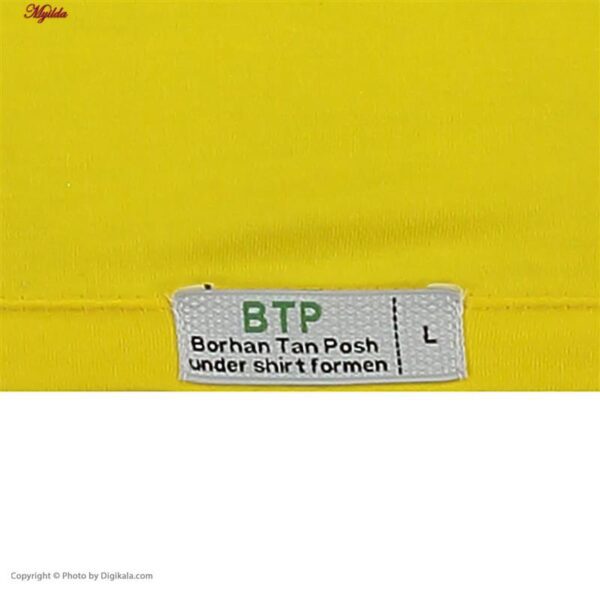 زیرپوش آستین دار مردانه برهان تن پوش مدل 5-02 بسته 4 عددی رنگ زرد