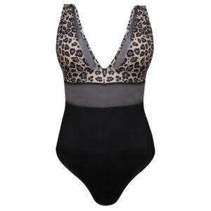 مایو زنانه رونیا مدل پلنگی کد 5027-710 رنگ مشکی