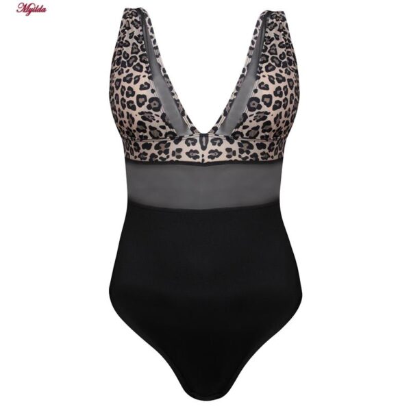 مایو زنانه رونیا مدل پلنگی کد 5027-710 رنگ مشکی