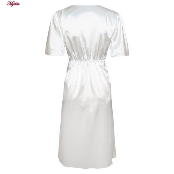 لباس خواب زنانه مدل ساتن 5246-F08 رنگ سفید