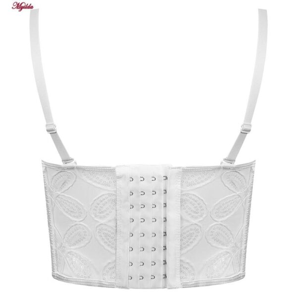 سوتین فنردار زنانه ماییلدا مدل پولکی بلند کد 5303-007 رنگ سفید