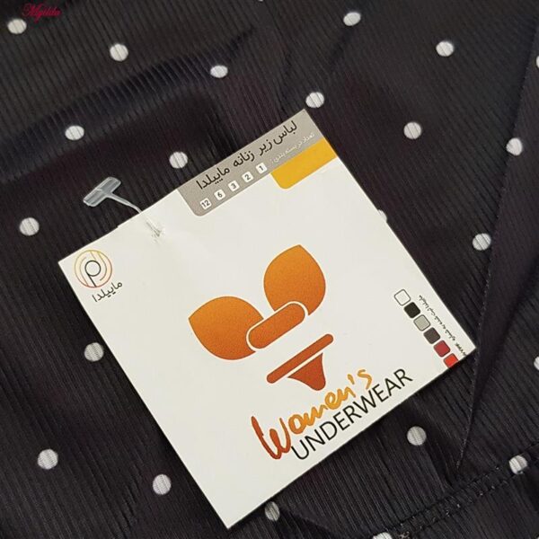 کراپ‌تاپ زنانه ماییلدا مدل پددار خال خالی کد 5301-6853 رنگ مشکی