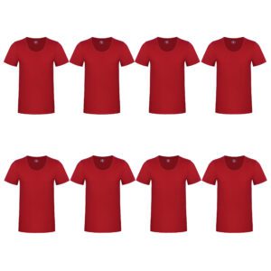 زیرپوش آستین دار مردانه برهان تن پوش مدل 2-02 رنگ قرمز بسته 8 عددی