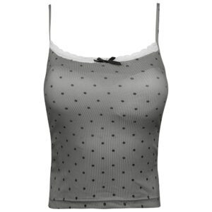 کراپ‌تاپ زنانه ماییلدا مدل پددار خال خالی کد 5301-6853 رنگ طوسی