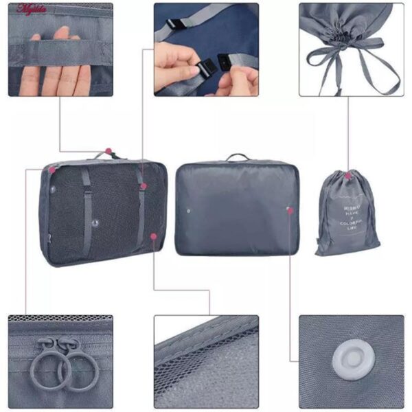 نظم دهنده ساک و چمدان مدل wish مجموعه 7 عددی