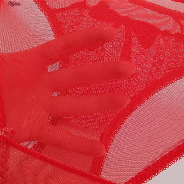 ست شورت و سوتین زنانه ماییلدا مدل پاپیون بدون فنر کاپ اسفنجی کد 5300-A881 رنگ قرمز