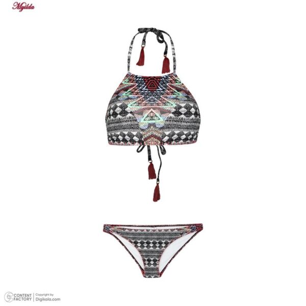 ست 2 تکه مایو دخترانه مدل 11008 رنگ مشکی