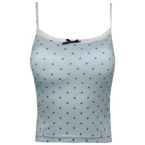 کراپ‌تاپ زنانه ماییلدا مدل پددار خال خالی کد 5301 -6853 رنگ آبی