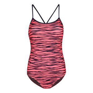 مایو دخترانه مدل 11011 رنگ صورتی نئونی