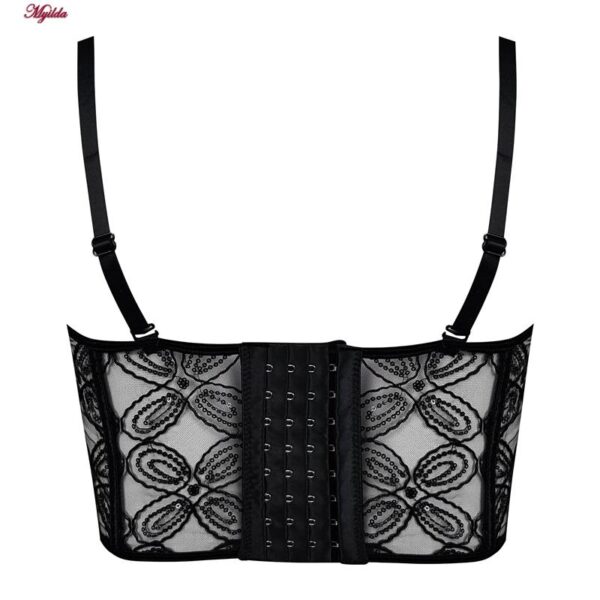 سوتین فنردار زنانه ماییلدا مدل پولکی بلند کد 5303-007 رنگ مشکی