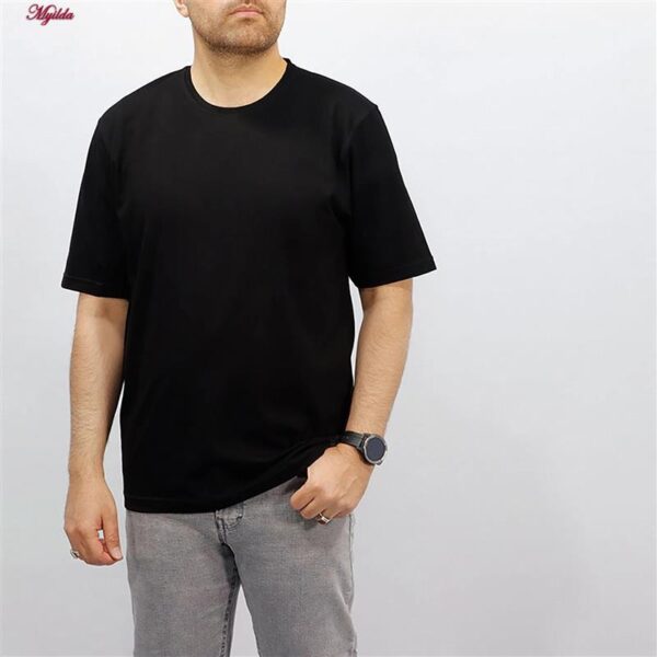 تی‌شرت آستین کوتاه مردانه نیکریس مدل پنبه ای کد 5316-H-NR&R رنگ مشکی