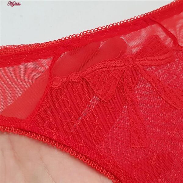 ست شورت و سوتین زنانه ماییلدا مدل پاپیون بدون فنر کاپ اسفنجی کد 5300-A881 رنگ قرمز