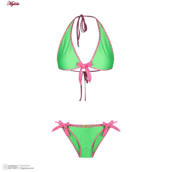 ست 2 تکه مایو دخترانه مدل 11002 رنگ سبز