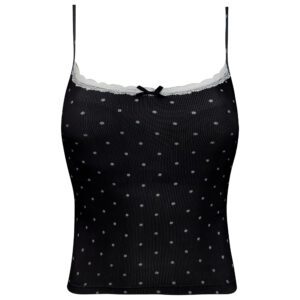 کراپ‌تاپ زنانه ماییلدا مدل پددار خال خالی کد 5301-6853 رنگ مشکی