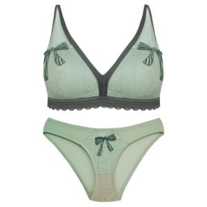ست شورت و سوتین زنانه ماییلدا مدل پاپیون بدون فنر کاپ اسفنجی کد 5300-A881 رنگ سبز روشن