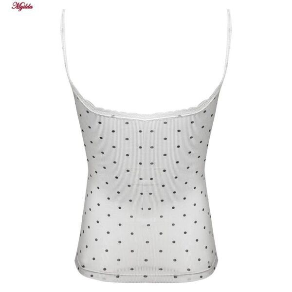 کراپ‌تاپ زنانه ماییلدا مدل پددار خال خالی کد 5301-6853 رنگ سفید