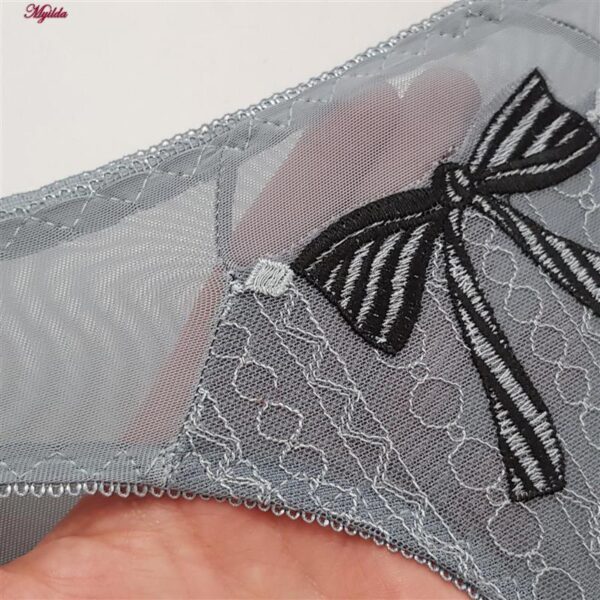 ست شورت و سوتین زنانه ماییلدا مدل پاپیون بدون فنر کاپ اسفنجی کد 5300-A881 رنگ طوسی