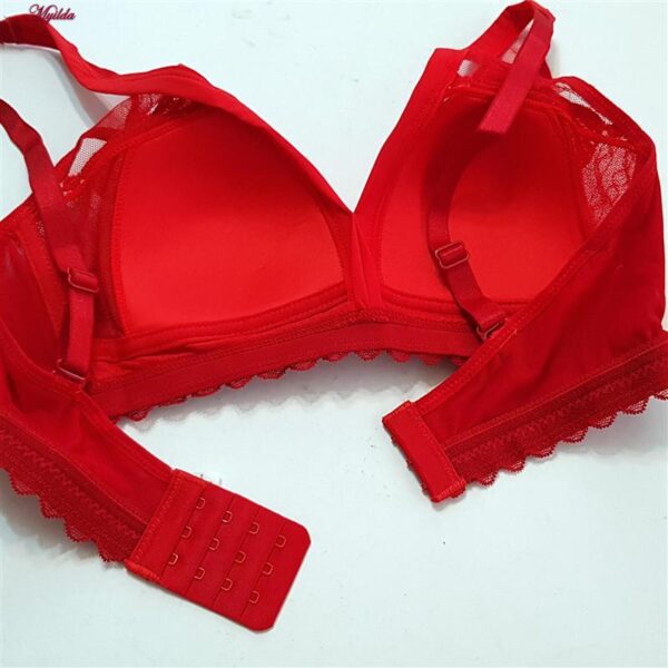ست شورت و سوتین زنانه ماییلدا مدل پاپیون بدون فنر کاپ اسفنجی کد 5300-A881 رنگ قرمز