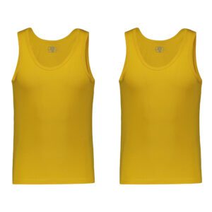 زیرپوش رکابی مردانه برهان تن پوش مدل 16-01 رنگ خردلی  بسته 2 عددی