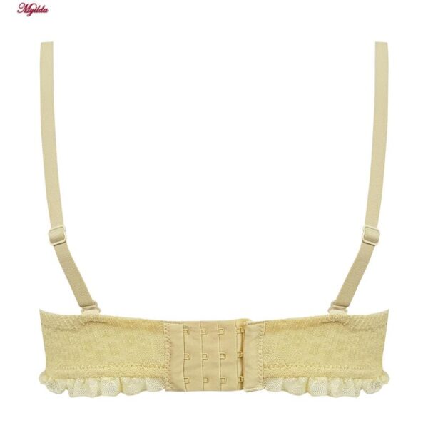 سوتین بدون فنر زنانه مدل کاپ اسفنجی گیپوری کد 5304 رنگ لیمویی