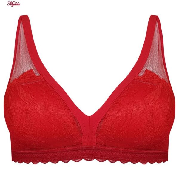 ست شورت و سوتین زنانه ماییلدا مدل پاپیون بدون فنر کاپ اسفنجی کد 5300-A881 رنگ قرمز
