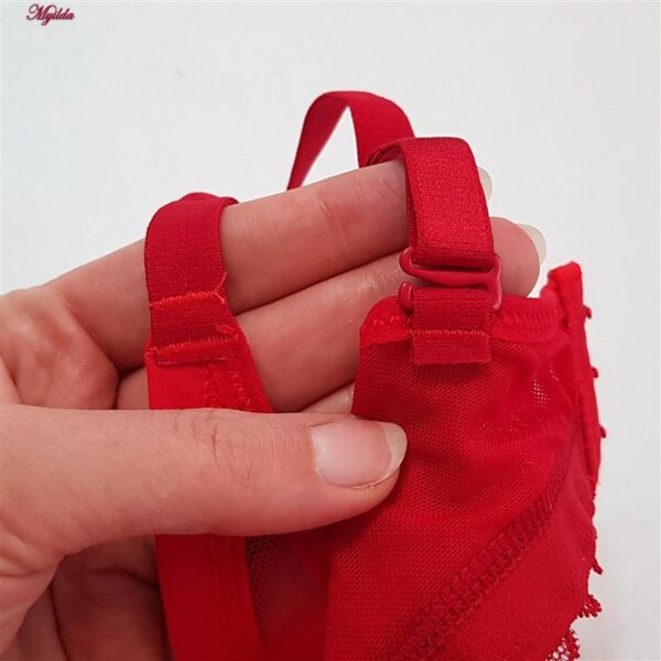 ست شورت و سوتین زنانه ماییلدا مدل پاپیون بدون فنر کاپ اسفنجی کد 5300-A881 رنگ قرمز