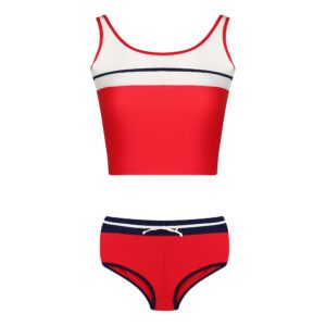 ست 2 تکه مایو دخترانه مدل 11006 رنگ قرمز