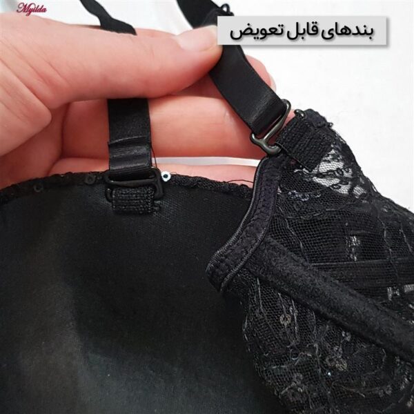 سوتین فنردار زنانه ماییلدا مدل پولکی بلند کد 5303-007 رنگ مشکی