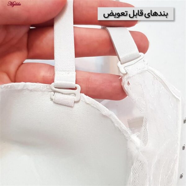 سوتین فنردار زنانه ماییلدا مدل پولکی بلند کد 5303-007 رنگ سفید