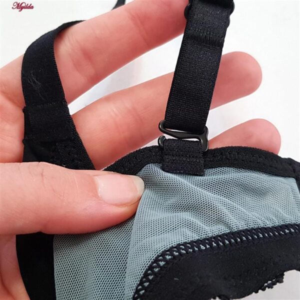 ست شورت و سوتین زنانه ماییلدا مدل پاپیون بدون فنر کاپ اسفنجی کد 5300-A881 رنگ طوسی