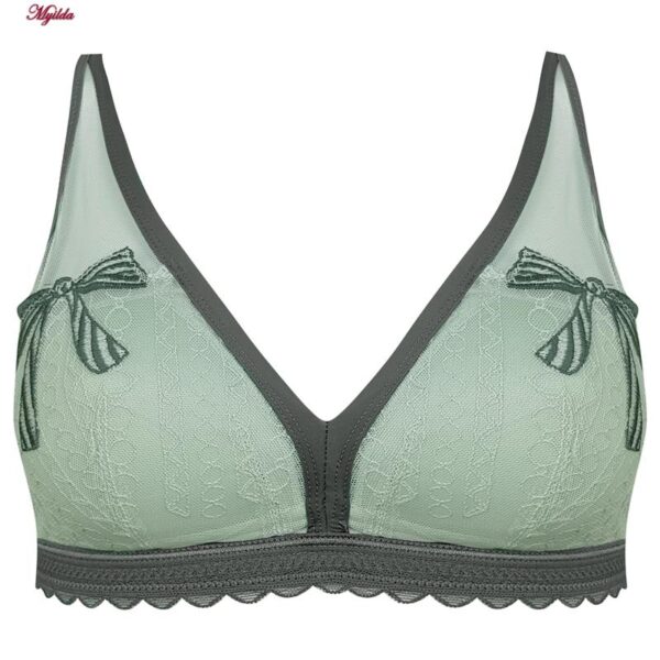 ست شورت و سوتین زنانه ماییلدا مدل پاپیون بدون فنر کاپ اسفنجی کد 5300-A881 رنگ سبز روشن