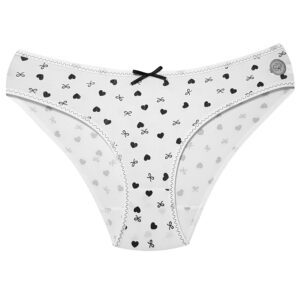 شورت زنانه فیتن فرخ زادی مدل پنبه ای قلب و پاپیون کد 5177-9 رنگ سفید