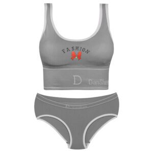 ست شورت و نیم تنه زنانه مدل بدون فنر پددار کد Myi-4620-3 رنگ خاکستری روشن