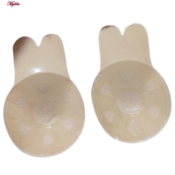 سوتین زنانه مدل چسبی خرگوشی رنگ کرم