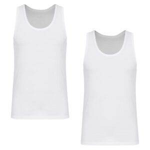 زیرپوش رکابی یقه گرد مردانه آیدا جید مدل نخ پنبه کد 5330-2 بسته 2 عددی