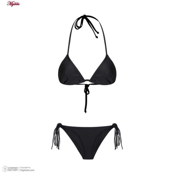 ست 2 تکه مایو دخترانه مدل 11016 رنگ مشکی