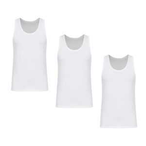 زیرپوش رکابی یقه گرد مردانه آیدا جید مدل نخ پنبه کد 5330 -3 بسته 3 عددی