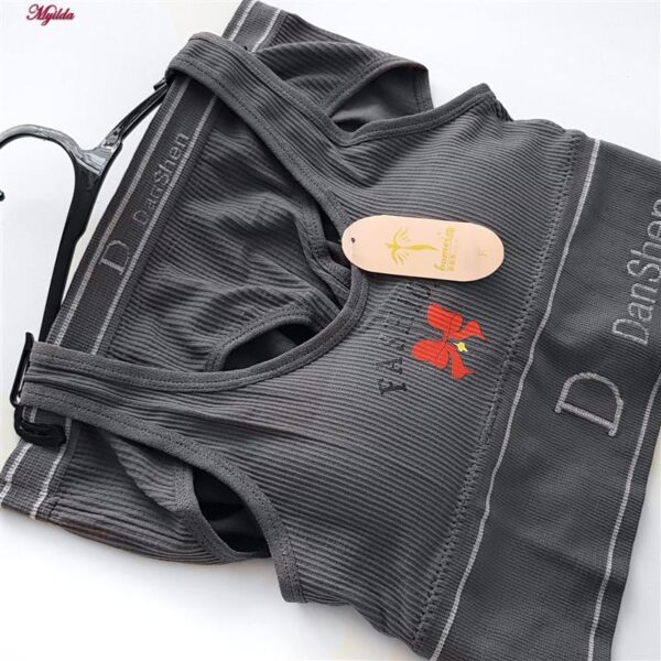 ست شورت و نیم تنه زنانه مدل بدون فنر پددار کد Myi-4620-5 رنگ خاکستری تیره