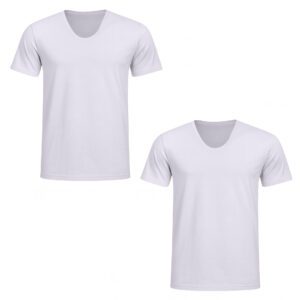 زیرپوش آستین کوتاه یقه گرد مردانه آیدا جید مدل نخ پنبه کد 5331-1 بسته 2 عددی