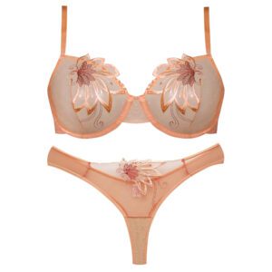 ست شورت و سوتین زنانه برتا مدل فنردار گیپور کد 4695-2020LC